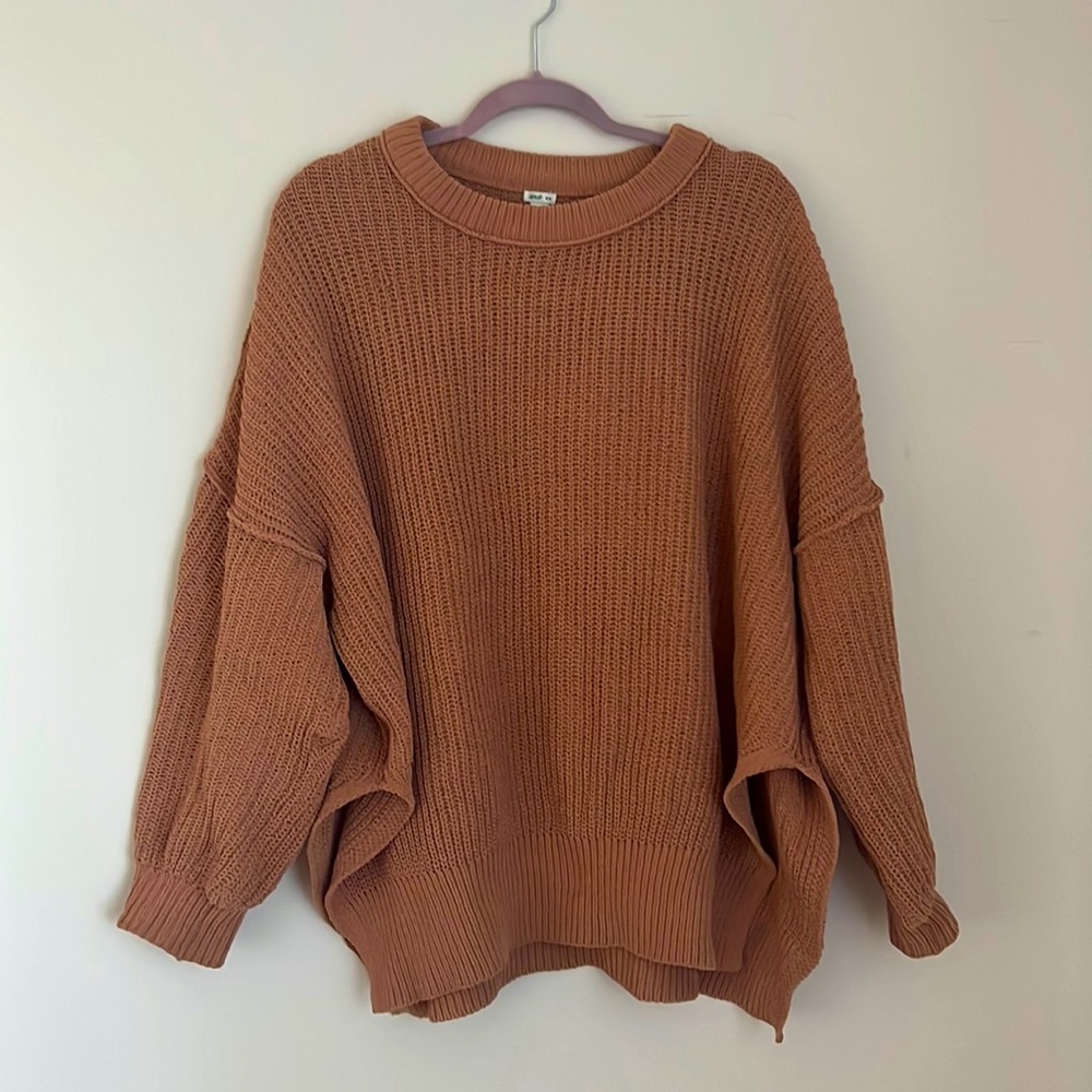 Aerie pink/tan sweater